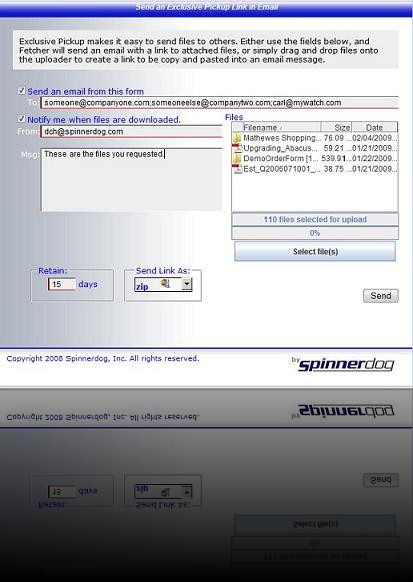 Send files to Others via Exclusive Pickup